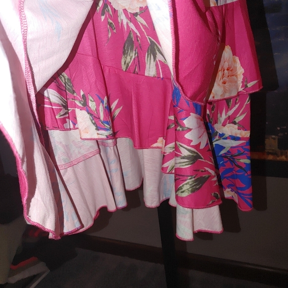 Amazon Floral Pink and Blue Dress With Adjustable Straps, Size XL - Picture 4 of 5